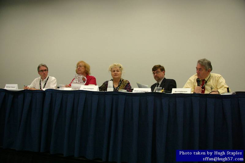 Panel "99 Years of Heinlein" with panelists<br />Bill Patterson, Brad Linaweaver, Pat Cadigan, Connie Willis and Michael Cassutt