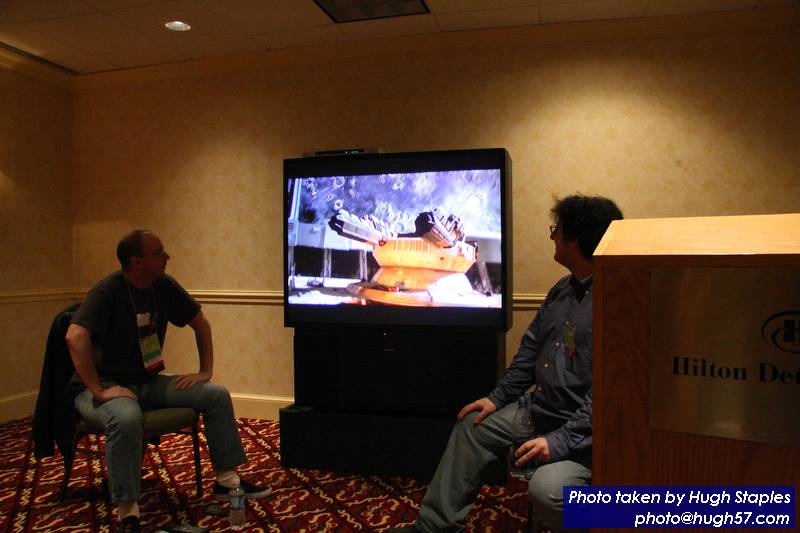 John Scalzi and Nick Sagan heckle<br />Starship Troopers (the movie, NOT the book) MST3K-style