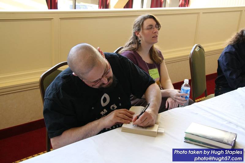 Charles Stross signs books
