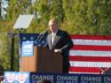 Ohio Governor Ted Strickland speaks prior to\nthe American Jobs Tour Rally