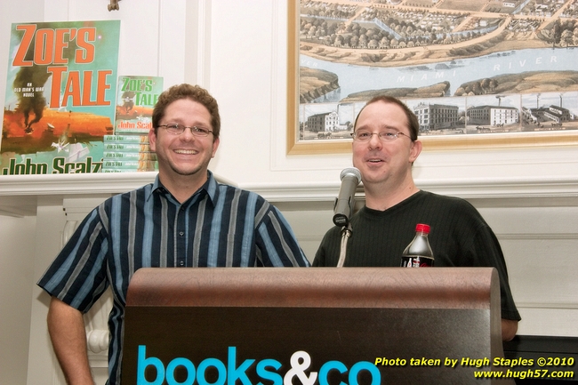 John Scalzi, author of Zo's Tale,<br />and Tobias Buckell, author of Sly Mongoose,<br />at Books & Co. to sign their latest books.