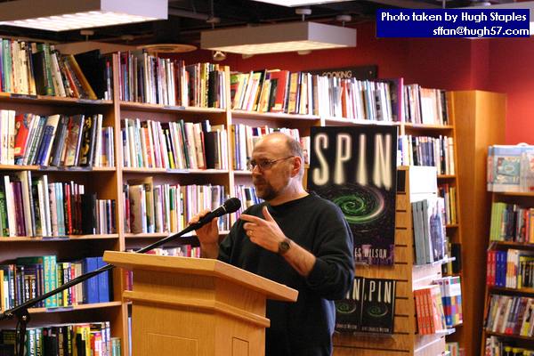 Robert Charles Wilson reads from his latest novel, SPIN<br />[UPDATE 8/26/2006<br>"Spin" has won the Hugo Award for Best Novel of 2005<br>Congratulations, Bob!!!]