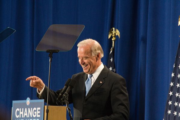 Sen. Joseph Biden (D-Del), Democratic Candidate for Vice President,\nspeaks on the subject of foriegn policy at the Rotunda of Union Terminal