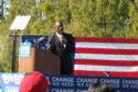 Cincinnati Mayor Mark Mallory speaks prior to\nthe American Jobs Tour Rally
